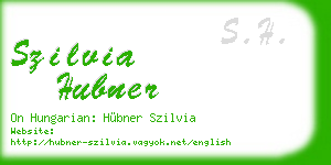 szilvia hubner business card